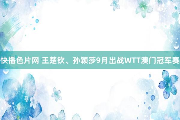 快播色片网 王楚钦、孙颖莎9月出战WTT澳门冠军赛