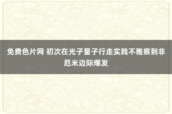 免费色片网 初次在光子量子行走实践不雅察到非厄米边际爆发