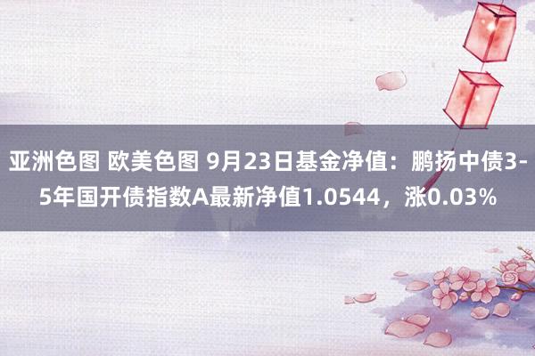 亚洲色图 欧美色图 9月23日基金净值：鹏扬中债3-5年国开债指数A最新净值1.0544，涨0.03%