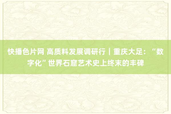 快播色片网 高质料发展调研行｜重庆大足：“数字化”世界石窟艺术史上终末的丰碑