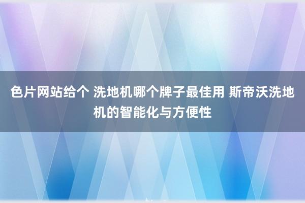 色片网站给个 洗地机哪个牌子最佳用 斯帝沃洗地机的智能化与方便性