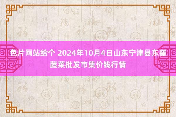 色片网站给个 2024年10月4日山东宁津县东崔蔬菜批发市集价钱行情