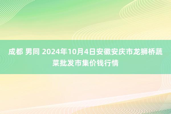 成都 男同 2024年10月4日安徽安庆市龙狮桥蔬菜批发市集价钱行情