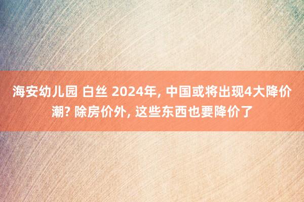 海安幼儿园 白丝 2024年， 中国或将出现4大降价潮? 除房价外， 这些东西也要降价了