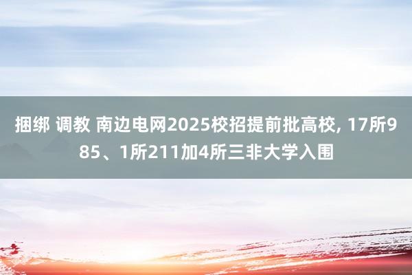 捆绑 调教 南边电网2025校招提前批高校， 17所985、1所211加4所三非大学入围