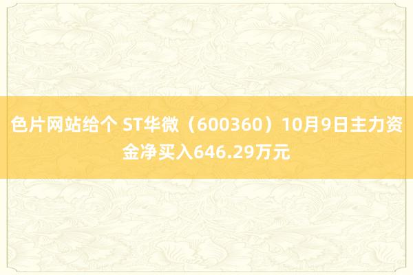 色片网站给个 ST华微（600360）10月9日主力资金净买入646.29万元