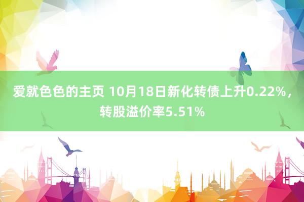 爱就色色的主页 10月18日新化转债上升0.22%，转股溢价率5.51%