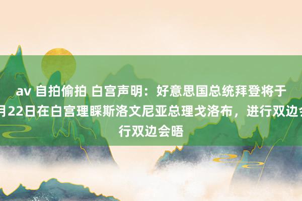 av 自拍偷拍 白宫声明：好意思国总统拜登将于10月22日在白宫理睬斯洛文尼亚总理戈洛布，进行双边会晤