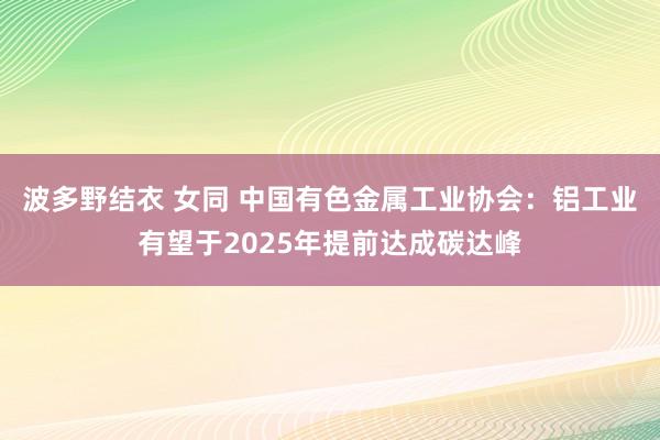 波多野结衣 女同 中国有色金属工业协会：铝工业有望于2025年提前达成碳达峰