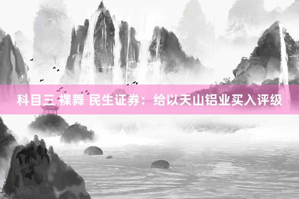 科目三 裸舞 民生证券：给以天山铝业买入评级