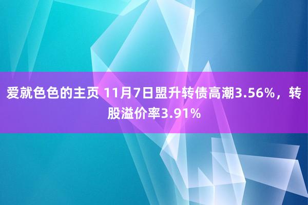 爱就色色的主页 11月7日盟升转债高潮3.56%，转股溢价率3.91%