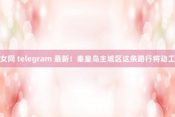 女同 telegram 最新！秦皇岛主城区这条路行将动工