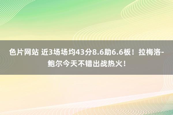 色片网站 近3场场均43分8.6助6.6板！拉梅洛-鲍尔今天不错出战热火！