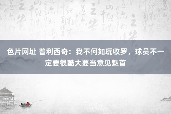 色片网址 普利西奇：我不何如玩收罗，球员不一定要很酷大要当意见魁首