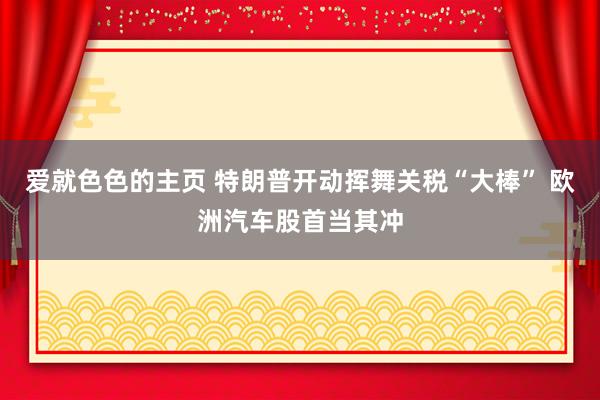 爱就色色的主页 特朗普开动挥舞关税“大棒” 欧洲汽车股首当其冲