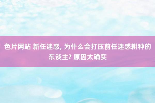 色片网站 新任迷惑， 为什么会打压前任迷惑耕种的东谈主? 原因太确实