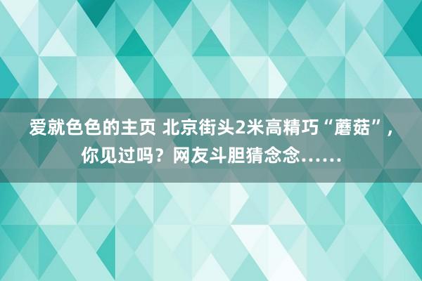 爱就色色的主页 北京街头2米高精巧“蘑菇”，你见过吗？网友斗胆猜念念……