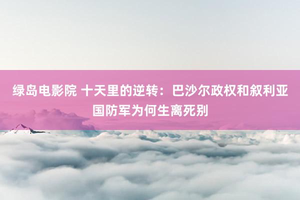 绿岛电影院 十天里的逆转：巴沙尔政权和叙利亚国防军为何生离死别