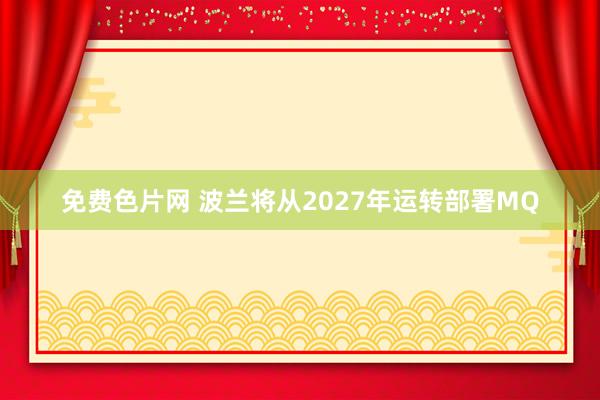 免费色片网 波兰将从2027年运转部署MQ