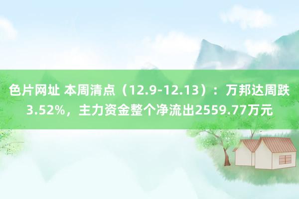 色片网址 本周清点（12.9-12.13）：万邦达周跌3.52%，主力资金整个净流出2559.77万元