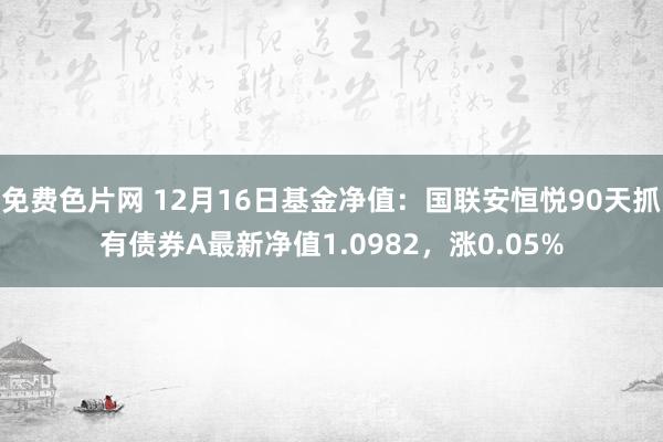 免费色片网 12月16日基金净值：国联安恒悦90天抓有债券A最新净值1.0982，涨0.05%