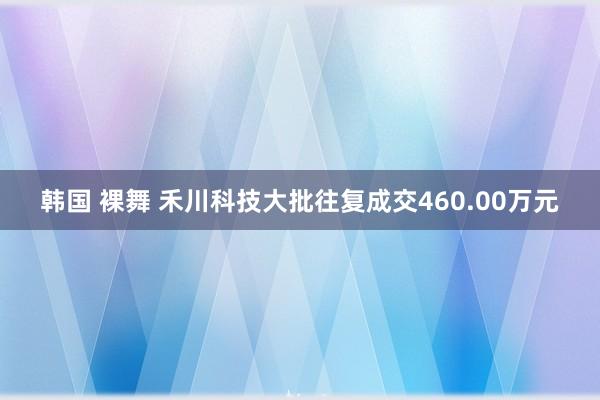 韩国 裸舞 禾川科技大批往复成交460.00万元