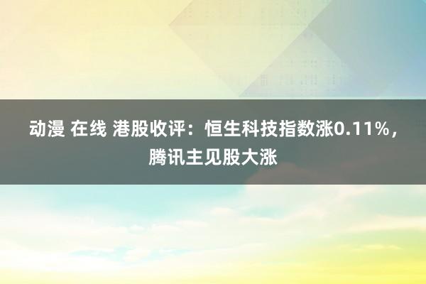 动漫 在线 港股收评：恒生科技指数涨0.11%，腾讯主见股大涨