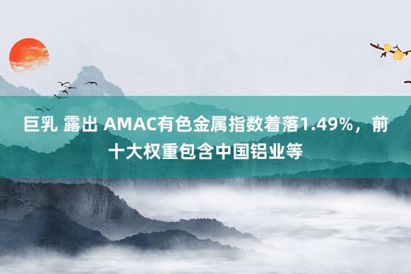 巨乳 露出 AMAC有色金属指数着落1.49%，前十大权重包含中国铝业等