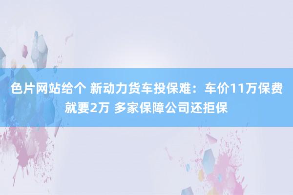 色片网站给个 新动力货车投保难：车价11万保费就要2万 多家保障公司还拒保