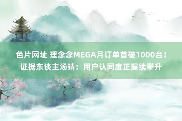 色片网址 理念念MEGA月订单首破1000台！证据东谈主汤靖：用户认同度正握续攀升