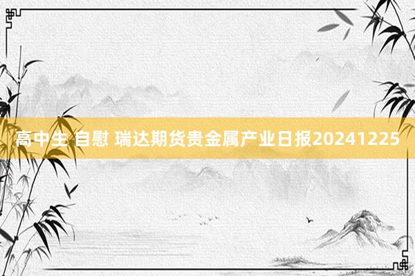 高中生 自慰 瑞达期货贵金属产业日报20241225