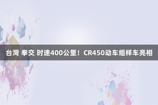 台灣 拳交 时速400公里！CR450动车组样车亮相