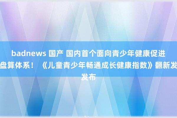 badnews 国产 国内首个面向青少年健康促进的盘算体系！ 《儿童青少年畅通成长健康指数》翻新发布