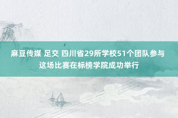 麻豆传媒 足交 四川省29所学校51个团队参与 这场比赛在标榜学院成功举行