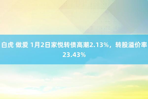 白虎 做爱 1月2日家悦转债高潮2.13%，转股溢价率23.43%