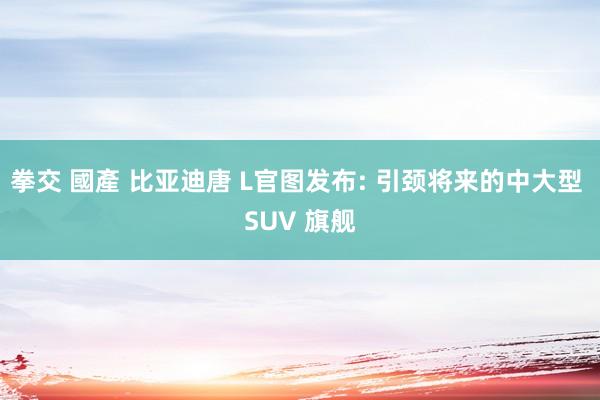 拳交 國產 比亚迪唐 L官图发布: 引颈将来的中大型 SUV 旗舰