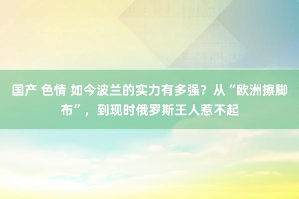 国产 色情 如今波兰的实力有多强？从“欧洲擦脚布”，到现时俄罗斯王人惹不起