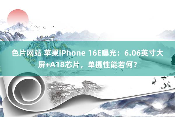 色片网站 苹果iPhone 16E曝光：6.06英寸大屏+A18芯片，单摄性能若何？