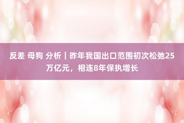 反差 母狗 分析｜昨年我国出口范围初次松弛25万亿元，相连8年保执增长