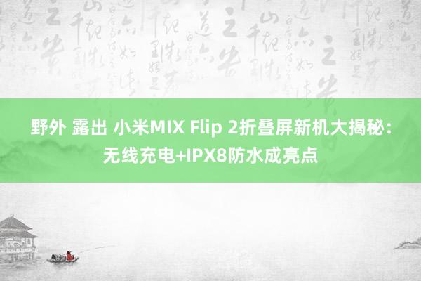 野外 露出 小米MIX Flip 2折叠屏新机大揭秘：无线充电+IPX8防水成亮点